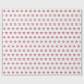 Papier Cadeau États-Unis Rouge et blanc rayé étoiles Motif patri (Plat)