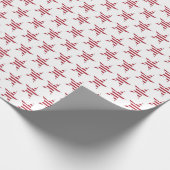 Papier Cadeau États-Unis Rouge et blanc rayé étoiles Motif patri (Coin)