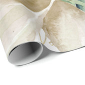 Papier Cadeau Etching Gold Creme Aquarelle Rose Renouvellement d (Coin rond)