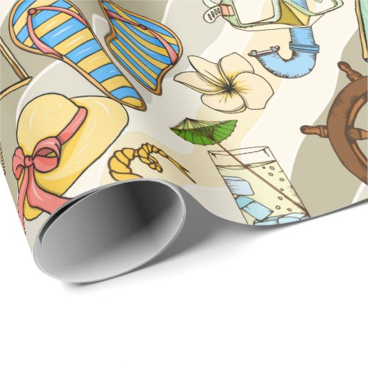 Papier Cadeau Été Fun Wrapper Papier (Coin rond)