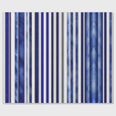 Papier Cadeau Été Moderne Marine Blue Boat Stripes Collection (Plat)