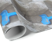 Papier Cadeau Été Plage creusant le sable, Scoop, jouer (Coin rond)