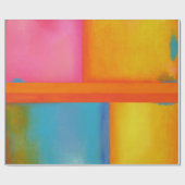 Papier Cadeau ÉTÉ, SOLEIL & VOIR - Art Abstrait rose jaune (Plat)