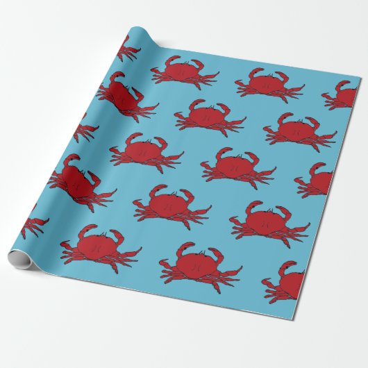Papier Cadeau Été tropical de la mer du Crabe rouge (Déroulé)