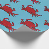 Papier Cadeau Été tropical de la mer du Crabe rouge (Coin)