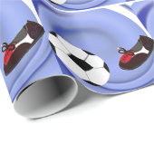 Papier Cadeau Éteindre le papier d'enveloppement de soccer (Coin rond)