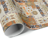 Papier Cadeau Ethnic Digital Abstrait : Motif sans faille (Coin rond)