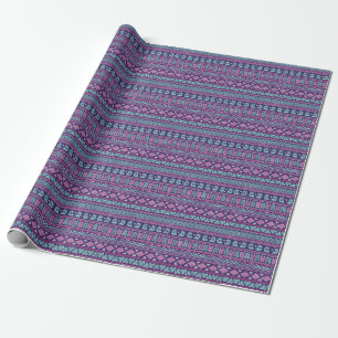 Papier Cadeau Ethnique Tribale : Motif coloré sans couture.