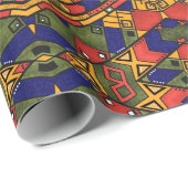 Papier Cadeau Ethno africain sans couture traditionnelle motif (Coin rond)