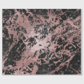 Papier Cadeau Étincelle de marbre d'or Rose Abstrait Urbain Noir (Plat)