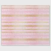 Papier Cadeau Étincelle rose et or (Plat)