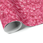 Papier Cadeau Étincelles blanches de Parties scintillant rouge (Coin rond)