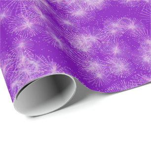 Papier Cadeau Étincelles de cristal de glace - violet profond