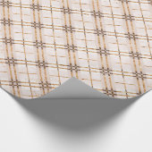 Papier Cadeau Étincelles roses de plaid d'or (Coin)