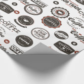 Papier Cadeau Étiquettes de café rétro
