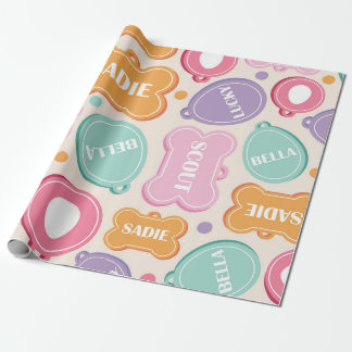Papier Cadeau Étiquettes de chien ludiques