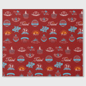 Papier Cadeau Étiquettes de voyage (Plat)