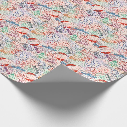Papier Cadeau Étiquettes de voyage partout dans le monde Motif (Coin)