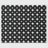 Papier Cadeau Étoile 7 noire et blanche (Plat)