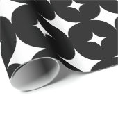 Papier Cadeau Étoile 7 noire et blanche (Coin rond)