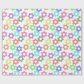 Papier Cadeau Étoile arc-en-ciel d'hanoukka (Plat)