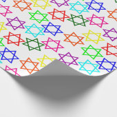 Papier Cadeau Étoile arc-en-ciel d'hanoukka (Coin)