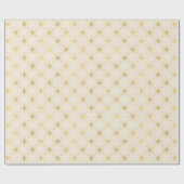 Papier Cadeau Étoile atomique dorée Burst Retro Fêtes (Plat)