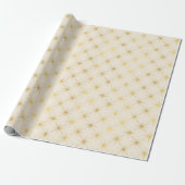 Papier Cadeau Étoile atomique dorée Burst Retro Fêtes (Déroulé)