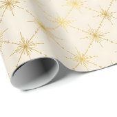 Papier Cadeau Étoile atomique dorée Burst Retro Fêtes (Coin rond)