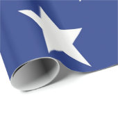 Papier Cadeau Étoile blanche sur Arrière - plan bleu (Coin rond)