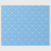 Papier cadeau étoilé bleu et blanc céleste (Plat)