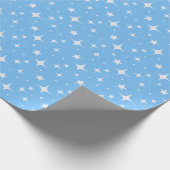Papier cadeau étoilé bleu et blanc céleste (Coin)