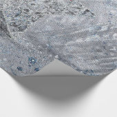 Papier Cadeau Étoile bleue argentée (Coin)