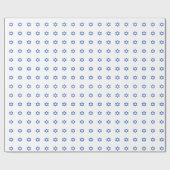 Papier Cadeau Étoile bleue de David sur blanc (Plat)