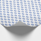 Papier Cadeau Étoile bleue de David sur fond blanc (Coin)