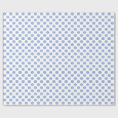Papier Cadeau Étoile bleue de David sur fond blanc (Plat)
