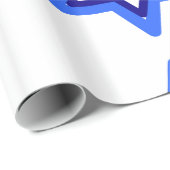 Papier Cadeau Etoile bleue et blanche de David Hanoukka Holiday (Coin rond)