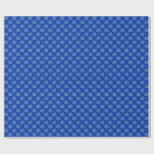 Papier Cadeau Étoile d'argent de David sur fond bleu (Plat)