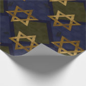 Papier Cadeau Étoile de David Bleu (Coin)