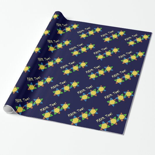 Papier Cadeau Étoile de David de Mazel Tov (Déroulé)