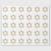 Papier Cadeau Étoile de David d'or (Plat)