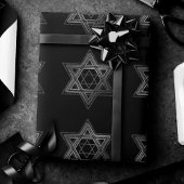 Papier Cadeau Étoile de David Motif | Moderne Monochrome Classic