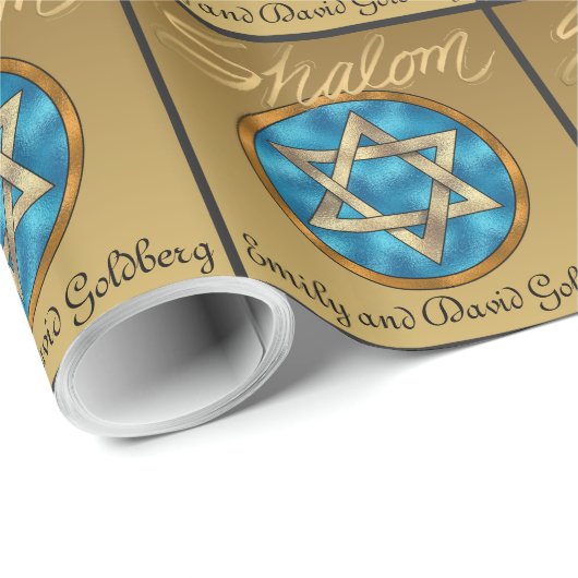 Papier Cadeau Etoile de David - Shalom - SRF (Coin rond)
