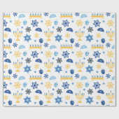 Papier Cadeau Étoile de Hanoukka Chanukkah Menorah (Plat)