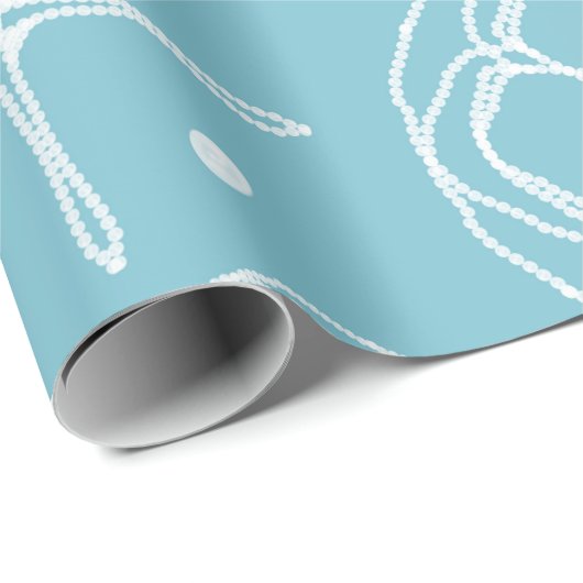 Papier Cadeau Étoile de mer perle blanche mariage douche de mari (Coin rond)