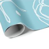 Papier Cadeau Étoile de mer Perle Blanche Mariage Shower de Fian (Coin rond)