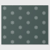 Papier Cadeau Étoile de Noël moderne verte et blanche (Plat)