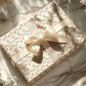 Papier Cadeau Étoile de Noël multicolore festive
