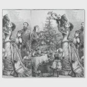 Papier Cadeau Étoile de Noël victorienne (Plat)