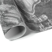 Papier Cadeau Étoile de Noël victorienne (Coin rond)